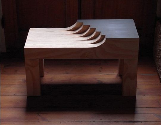 Wave table, 2010. Laminated plywood and paint. Sculptural coffee table